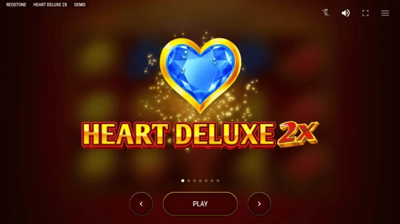 Heart Deluxe 2x - menú principal y pantalla de inicio de la tragamonedas